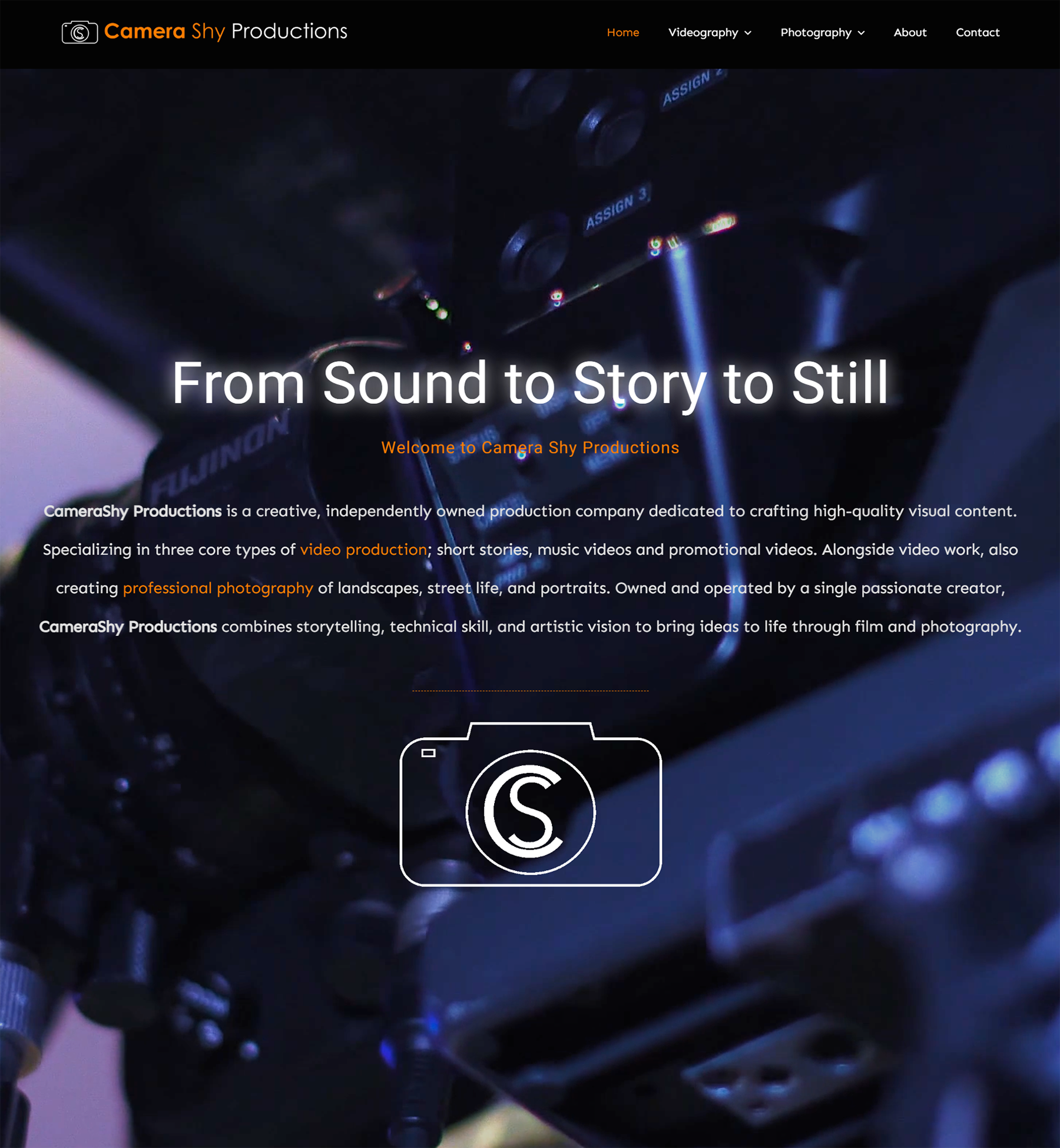 camerashyproductions-website MarHa WebDesign WordPress Avada Webbouwer
